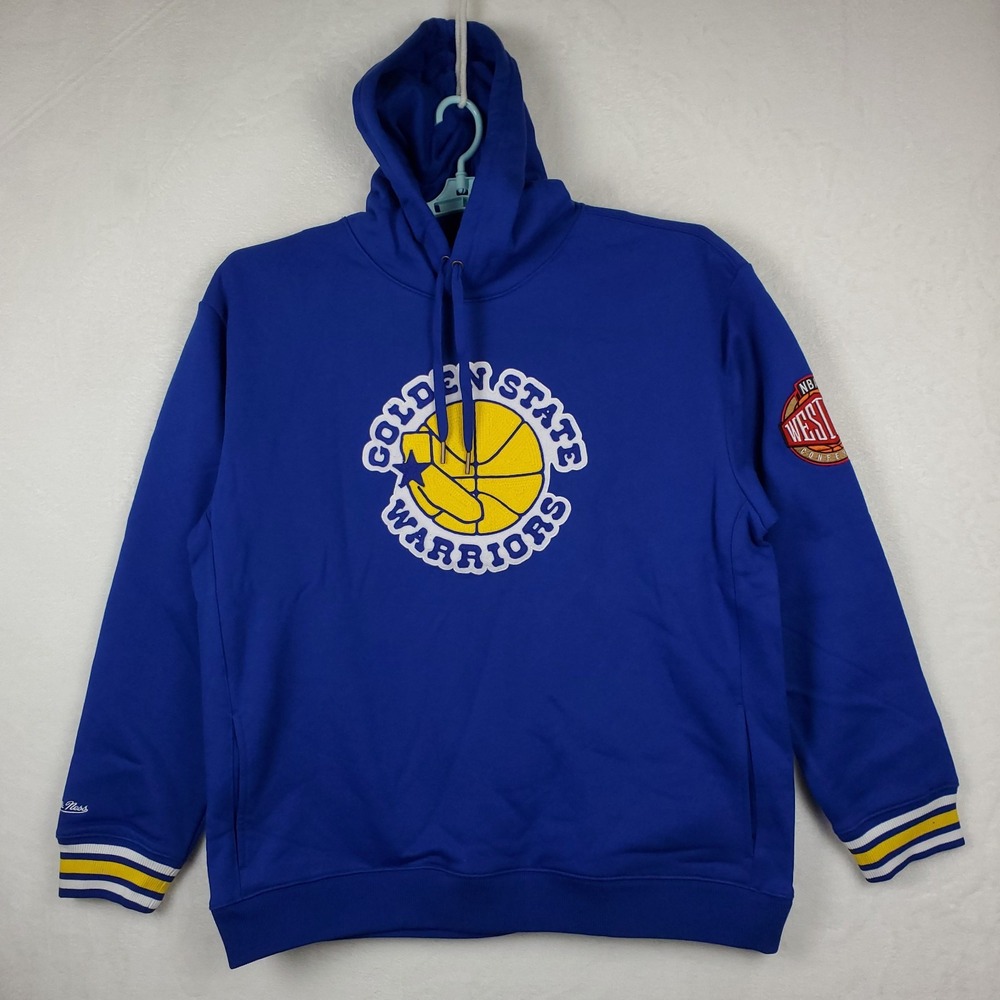 Golden State Warriors Mitchell & Ness NBA XL XLarge Hoodie Chenille Logo Art NWT - Picture 2 of 8